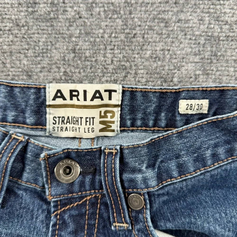 Ariat M5 Jeans Mens 28x30 Blue Straight Leg Medium Wash Western Denim Workwear